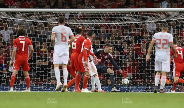 111018 - Wales v Spain - International Friendly - Paco Alcocer of Spain scores the third goal