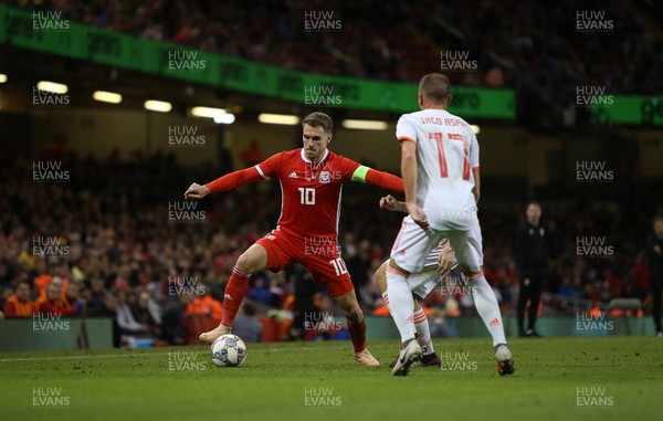 111018 - Wales v Spain - International Friendly - Aaron Ramsey of Wales