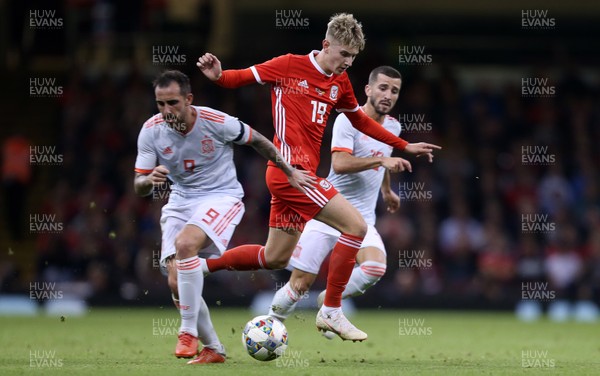 111018 - Wales v Spain - International Friendly - David Brooks of Wales