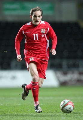 03.03.10 ... Wales v Sweden, Friendly International, Swansea -  Wales' David Vaughan   