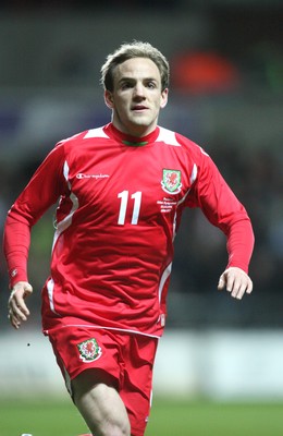 03.03.10 ... Wales v Sweden, Friendly International, Swansea -  Wales' David Vaughan   
