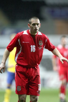 03.03.10 ... Wales v Sweden, Friendly International, Swansea -  Wales' Andrew Crofts  