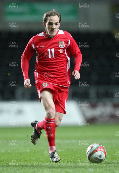 03.03.10 ... Wales v Sweden, Friendly International, Swansea -  Wales' David Vaughan   