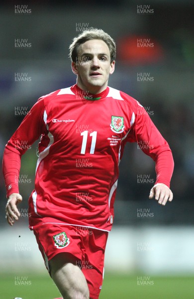 03.03.10 ... Wales v Sweden, Friendly International, Swansea -  Wales' David Vaughan   