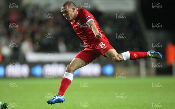 07.10.11 -  Wales v Switzerland, Euro 2012 Qualifying Match -  Wales' Craig Bellamy fires shot at goal 