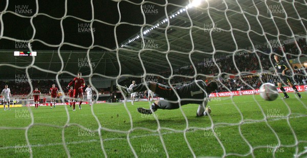 07.10.11 -  Wales v Switzerland, Euro 2012 Qualifying Match -  Wales' Aaron Ramsey beats Switzerland's keeper Diego Benaglio to score from the penalty spot  