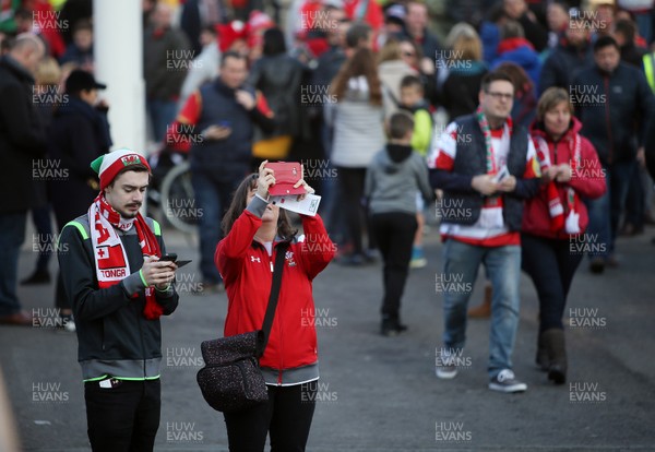 171118 - Wales v Tonga - Under Armour Series - Fans outside the stadium
