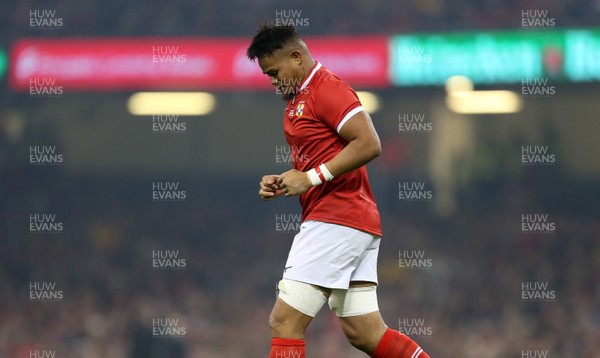 171118 - Wales v Tonga - Under Armour Series - Leva Fifita of Tonga is given a yellow card