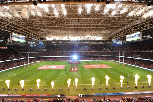 171118 - Wales v Tonga - Under Armour Series -  Pre match pyrotechnics
