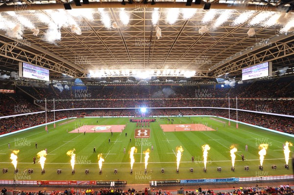 171118 - Wales v Tonga - Under Armour Series - Pre match pyrotechnics