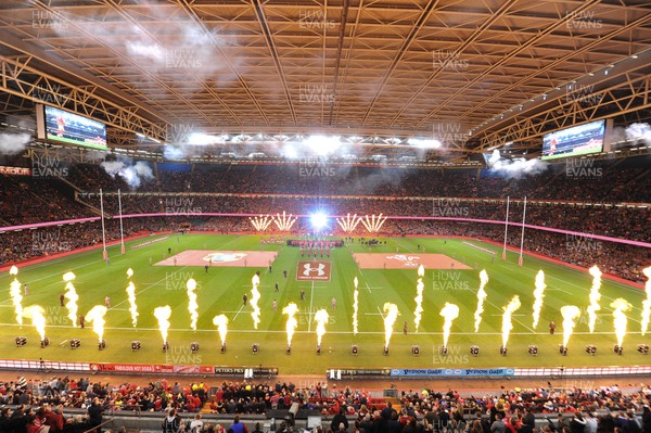 171118 - Wales v Tonga - Under Armour Series - Pre match pyrotechnics