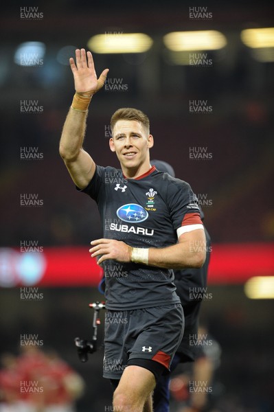 171118 - Wales v Tonga - Under Armour Series - Liam Williams of Wales celebrates his 50th cap