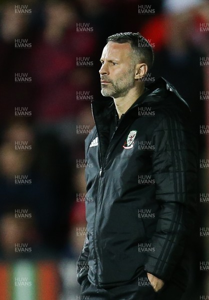 200319 - Wales v Trinidad and Tobago, International Challenge Match - Wales coach Ryan Giggs watches from the touchline
