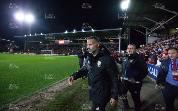 200319 - Wales v Trinidad and Tobago, International Challenge Match - Wales coach Ryan Giggs walks out at the start of the match