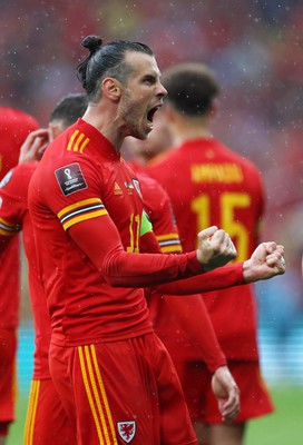 050622 -  Wales v Ukraine, World Cup Qualifying Play Off Final - Gareth Bale of Wales celebrates scoring the first goal of the game