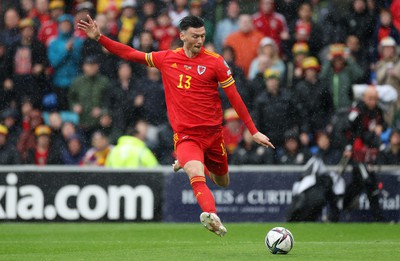 050622 -  Wales v Ukraine, World Cup Qualifying Play Off Final - Kieffer Moore of Wales