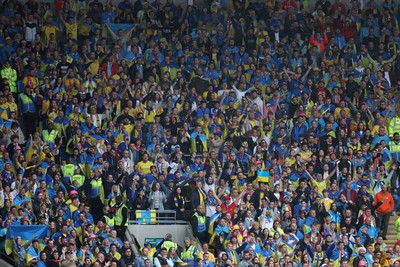 050622 -  Wales v Ukraine, World Cup Qualifying Play Off Final - Ukraine fans watch on