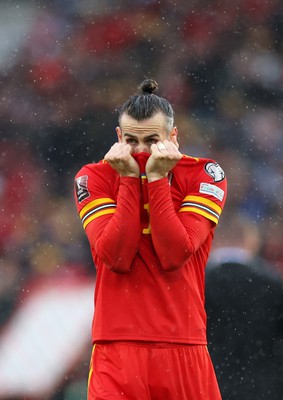 050622 -  Wales v Ukraine, World Cup Qualifying Play Off Final - Gareth Bale of Wales in disbelief as Wales qualify for the World Cup