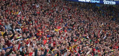 050622 -  Wales v Ukraine, World Cup Qualifying Play Off Final - Fans celebrate as Wales reach the World Cup Finals