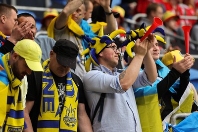 050622 -  Wales v Ukraine, World Cup Qualifying Play Off Final - Ukrainian fans ahead of the match