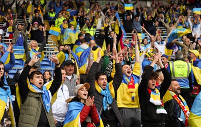 050622 -  Wales v Ukraine, World Cup Qualifying Play Off Final - Ukrainian fans ahead of the match