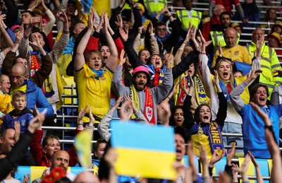 050622 -  Wales v Ukraine, World Cup Qualifying Play Off Final - Ukrainian fans ahead of the match