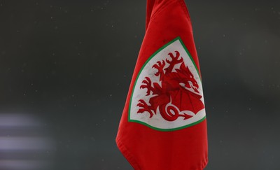 050622 -  Wales v Ukraine, World Cup Qualifying Play Off Final - A Wales corner flag with the FAW logo