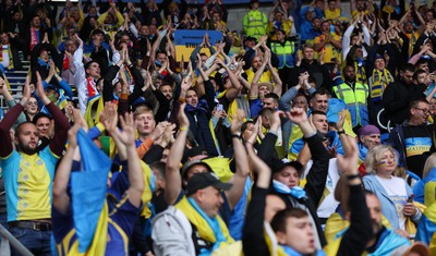 050622 -  Wales v Ukraine, World Cup Qualifying Play Off Final - Ukrainian fans ahead of the match