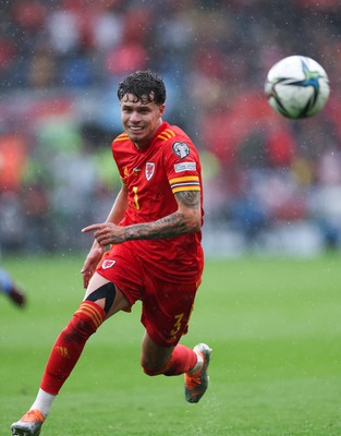 050622 -  Wales v Ukraine, World Cup Qualifying Play Off Final - Neco Williams of Wales in action during the match