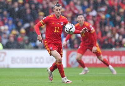 050622 -  Wales v Ukraine, World Cup Qualifying Play Off Final - Gareth Bale of Wales in action during the match