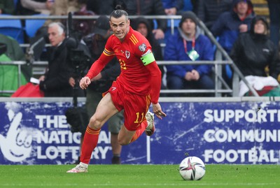 050622 -  Wales v Ukraine, World Cup Qualifying Play Off Final - Gareth Bale of Wales in action during the match