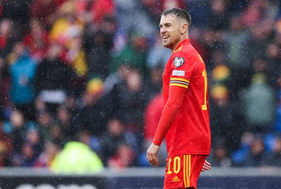 050622 -  Wales v Ukraine, World Cup Qualifying Play Off Final -Aaron Ramsey of Wales in action during the match