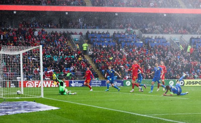 050622 -  Wales v Ukraine, World Cup Qualifying Play Off Final - Andriy Yarmolenko of Ukraine deflects Gareth Bale’s free kick into the Ukraine net to give Wales the winning goal