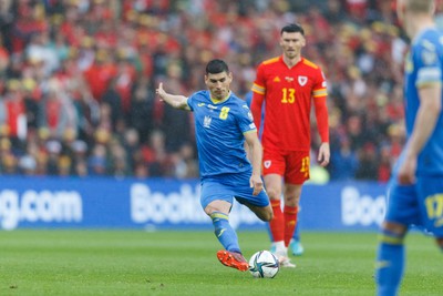 050622 -  Wales v Ukraine, World Cup Qualifying Play Off Final - Ruslan Malinovsky of Ukraine takes a free kick