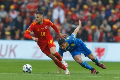 050622 -  Wales v Ukraine, World Cup Qualifying Play Off Final - Aaron Ramsey of Wales