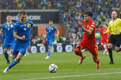 050622 -  Wales v Ukraine, World Cup Qualifying Play Off Final - Neco Williams of Wales