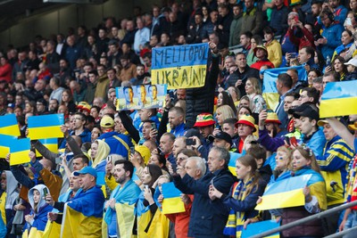 050622 -  Wales v Ukraine, World Cup Qualifying Play Off Final - Ukraine fans and supporters before the match