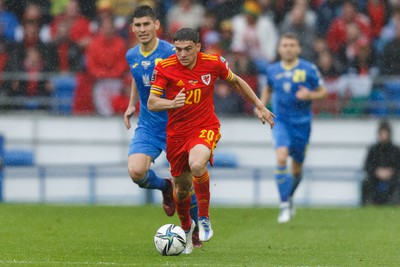 050622 -  Wales v Ukraine, World Cup Qualifying Play Off Final - Daniel James of Wales on the attack