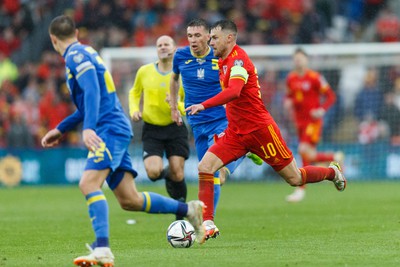 050622 -  Wales v Ukraine, World Cup Qualifying Play Off Final - Aaron Ramsey of Wales