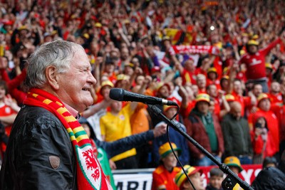 050622 -  Wales v Ukraine, World Cup Qualifying Play Off Final - Dafydd Iwan sings Yma o Hyd