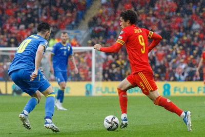 050622 -  Wales v Ukraine, World Cup Qualifying Play Off Final - Brennan Davies of Wales