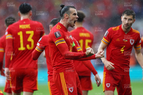 050622 -  Wales v Ukraine, World Cup Qualifying Play Off Final - Gareth Bale of Wales celebrates scoring the first goal of the game