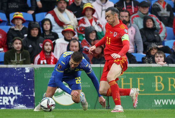 050622 -  Wales v Ukraine, World Cup Qualifying Play Off Final - Gareth Bale of Wales is challenged by Mykola Matviyenko of Ukraine