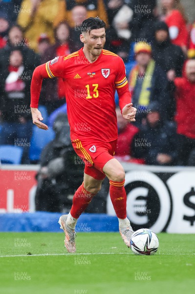 050622 -  Wales v Ukraine, World Cup Qualifying Play Off Final - Kieffer Moore of Wales in action during the match