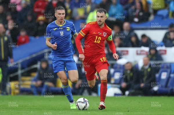 050622 -  Wales v Ukraine, World Cup Qualifying Play Off Final - Aaron Ramsey of Wales in action during the match