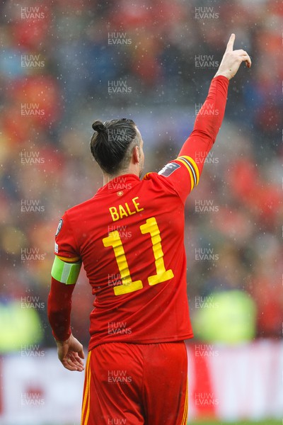 050622 -  Wales v Ukraine, World Cup Qualifying Play Off Final - Gareth Bale of Wales celebrates after the final whistle