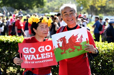 131019 - Wales v Uruguay - Rugby World Cup - Wales fans ahead of kick off