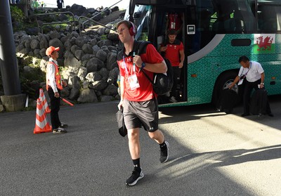 131019 - Wales v Uruguay - Rugby World Cup - Pool D - Rhys Patchell of Wales arrives at the stadium