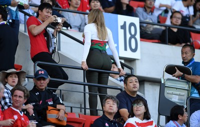 131019 - Wales v Uruguay - Rugby World Cup - Pool D - Carol Vorderman in the stands before the game