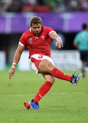 131019 - Wales v Uruguay - Rugby World Cup - Pool D - Leigh Halfpenny of Wales kicks the conversion